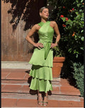 Vestido Etéreo Driada - Romanticismo y Movimiento en Verde Agua