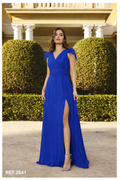 Vestido de Gala "Sapphire" - Azul Eléctrico con Plumas y Pedrería
